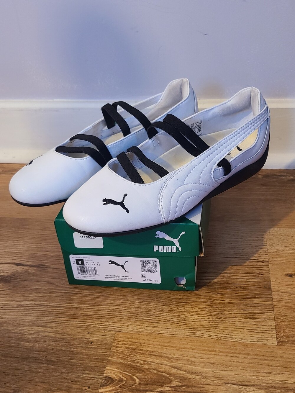 🩰Puma Speedcat Ballet in White/Black Sz 8 Women's